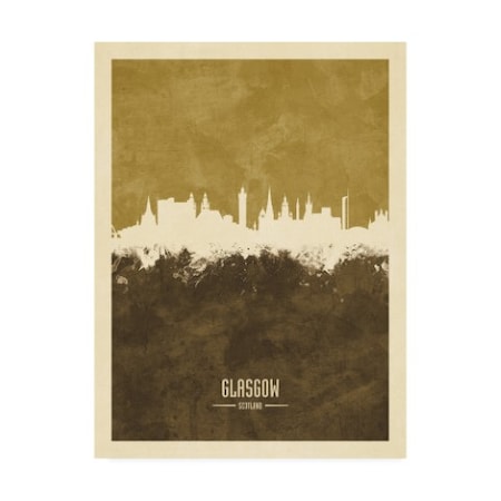 Michael Tompsett 'Glasgow Scotland Skyline Brown' Canvas Art,35x47